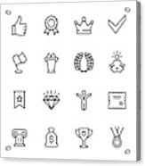 Awards - Outline Icon Set Acrylic Print