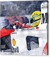 Ayrton Senna Mclaren 1991 Hungarian Gp Acrylic Print
