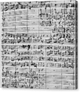 Bach Manuscript Acrylic Print