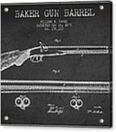 Baker Gun Barrel Patent Drawing From 1877- Dark Acrylic Print