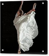 Ballerina Performing Attitude In Acrylic Print