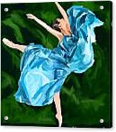 Ballet Dancer-teal Acrylic Print