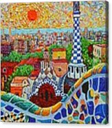 Barcelona Sunrise - Guell Park - Gaudi Tower Acrylic Print