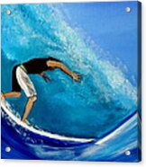 Barrel Surfer Ocean Wave Acrylic Print