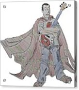 Bass Guitarist Cartoon Acrylic Print