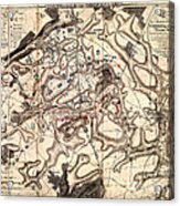 Battle Of Waterloo Old Map Acrylic Print