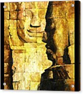 Bayon Khmer Temple At Angkor Wat Cambodia Acrylic Print