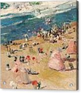 Beach At Biarritz Acrylic Print