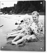 Beach Babes ***htc #tbt #sisters #beach Acrylic Print