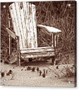 Beach Chair With Pineapple Acrylic Print