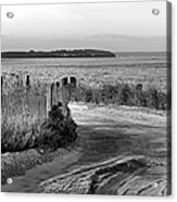 Beach Road Black And White Acrylic Print