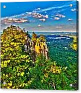 Beautiful Aerial Landscape Views From Crowders Mountain Near Gas Acrylic Print