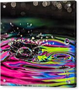Beautiful Colored Water Drops Acrylic Print