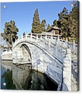 Beihai Park In Beijing China - Arched Bridge Acrylic Print