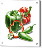 Bell Peppers Jalapeno Acrylic Print