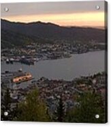 Bergen Sunset Panorama Acrylic Print