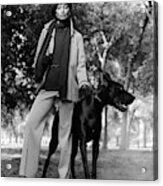 Beverly Johnson With A Dog Acrylic Print