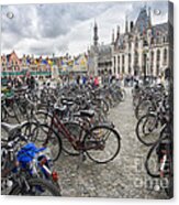 Bicycles In Brugge Acrylic Print
