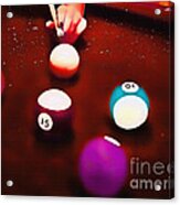 Billiards Art - Your Break Red Acrylic Print