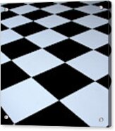 Black And White Checkered Dance Floor Acrylic Print