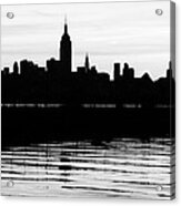 Black And White Nyc Morning Reflections Acrylic Print