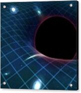 Black Hole Warping Space-time Acrylic Print