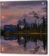 Bloodmoon Rise Over Picture Lake Acrylic Print