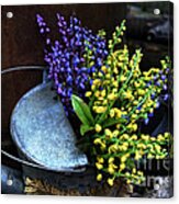Blue And Yellow Flowers Acrylic Print