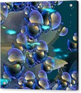 Blue Bubbles Acrylic Print