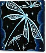 Blue Crystal Winged Dragonflies Acrylic Print