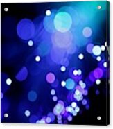 Blue Diagonal Light Burst Acrylic Print