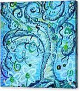 Blue Fantasy Tree Of Life Acrylic Print