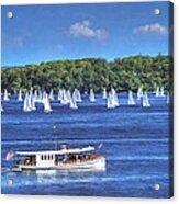 Blue Morning Cruise - Lake Geneva Wisconsin Acrylic Print