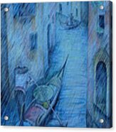 Blue Rain Of Venice Acrylic Print