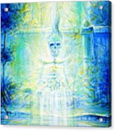 Blue Skeleton Meditation Acrylic Print
