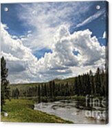 Blue Sky In Yellowstone Acrylic Print