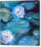 Blue Water Lilies Acrylic Print