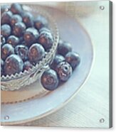 Blueberries In Glass Dish Acrylic Print