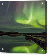 Boating Beneath The Aurora Acrylic Print