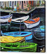 Boats In Front Of The Buildings Ii Acrylic Print