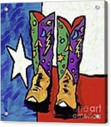 Boots On A Texas Flag Acrylic Print