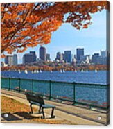 Boston Charles River In Autumn Acrylic Print