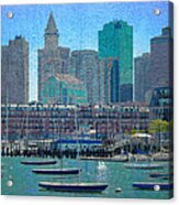 Boston Harbor Sailboats Acrylic Print