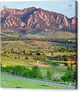 Boulder Colorado Flatirons And Ranchland Acrylic Print