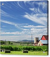Boulder Colorado Red Barn And Cloudscape Acrylic Print