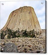 Boulder Field Beneath Devils Tower National Monument Wyoming Usa Acrylic Print