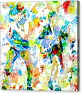 Brian Johnson And Angus Young - Watercolor Portrait Acrylic Print