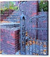 Brick Wall With Wrought Iron Gate Acrylic Print