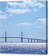 Bridge Across A Bay, Sunshine Skyway Acrylic Print