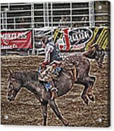 Bronco Bucking Cowboy Acrylic Print